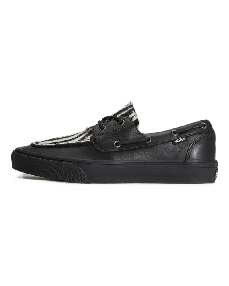 Vans zebra-print leather boat shoes - Schwarz Schwarz