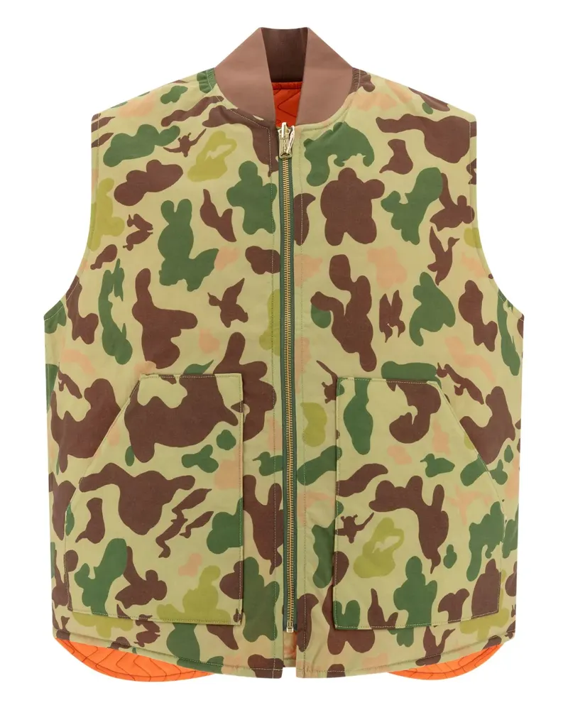 Beams Plus Weste mit Camouflage - Grün Grün