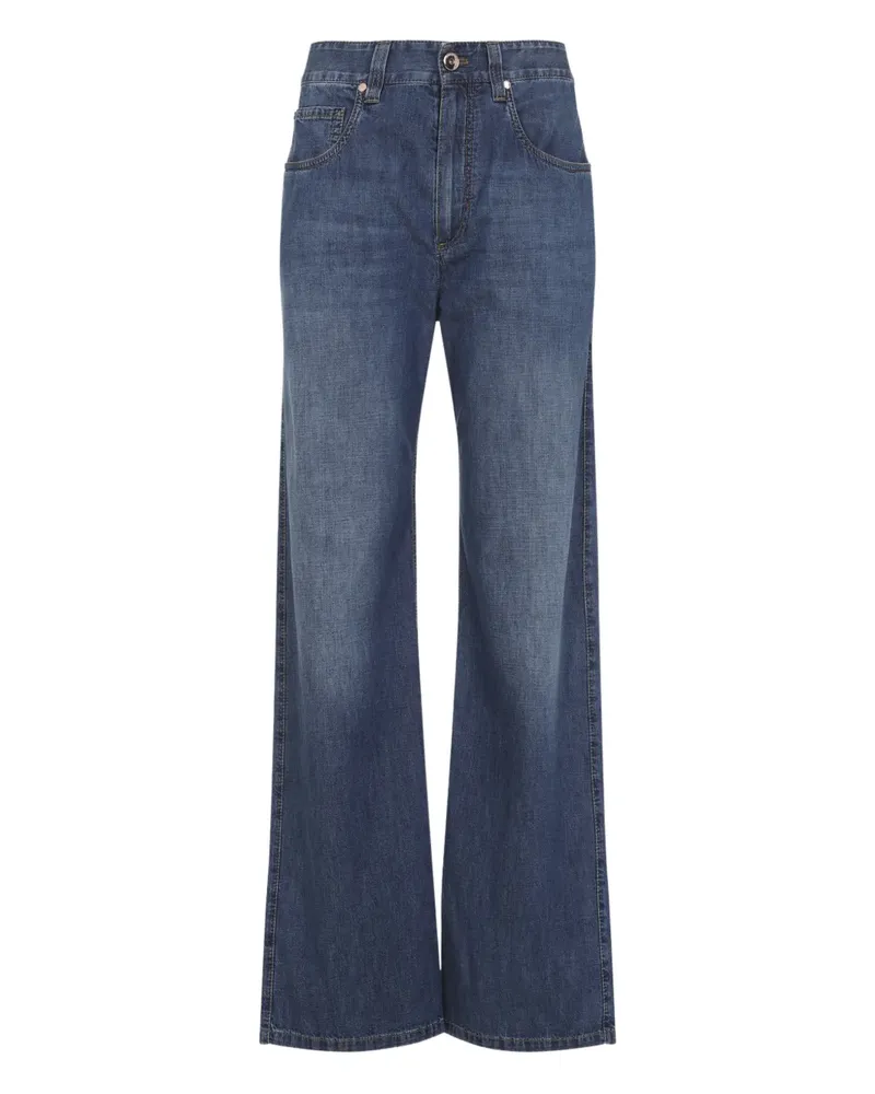 Brunello Cucinelli five-pocket wide-leg jeans - Blau Blau