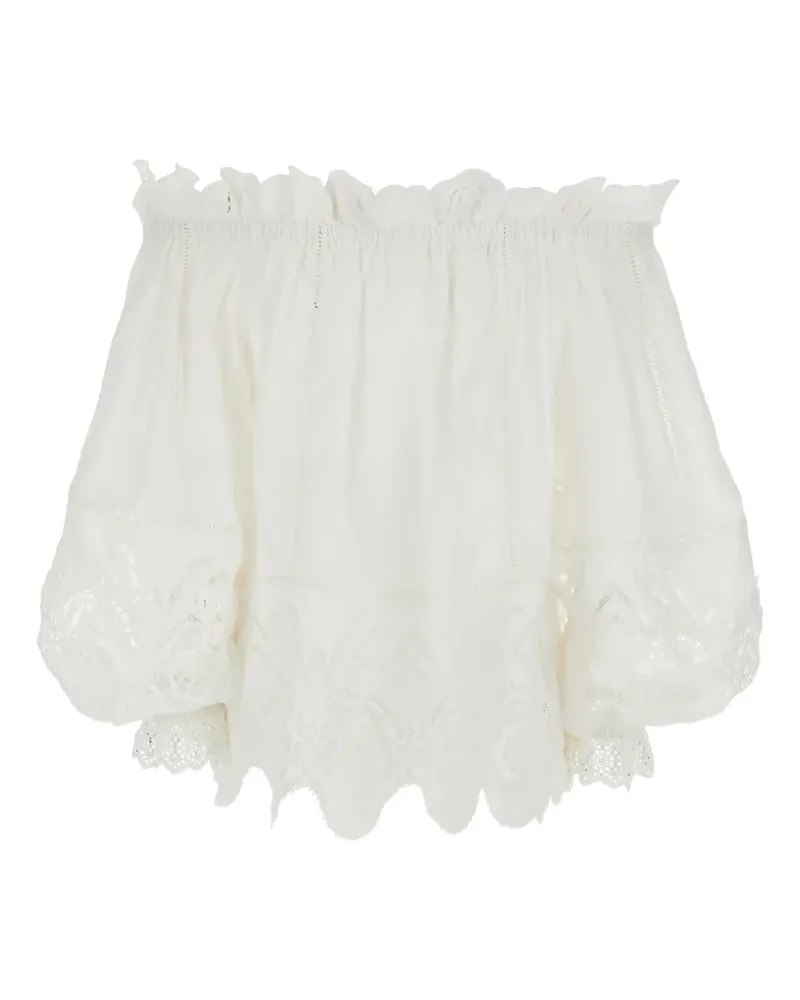 Camilla broderie-anglaise off-shoulder top - Weiß Weiß