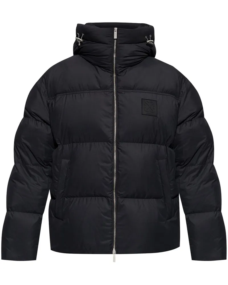 OFF-WHITE Gefütterte Jacke mit Logo - Schwarz Schwarz