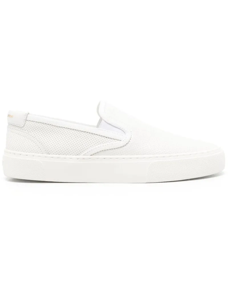 Saint Laurent Perforierte Sneakers - Weiß Weiß