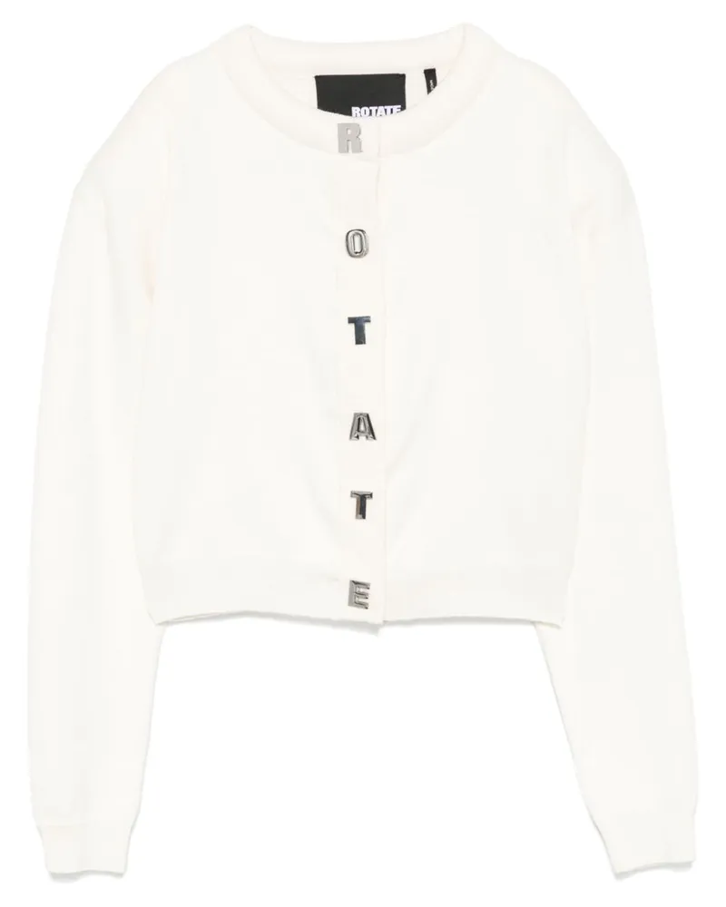 ROTATE Birger Christensen Cardigan mit Buchstaben-Knöpfen - Weiß Weiß