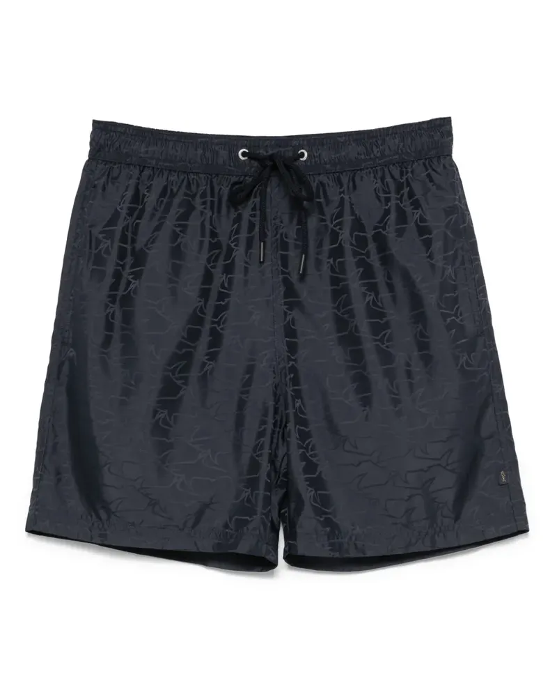 Paul & Shark Badeshorts mit Hai-Print - Blau Blau