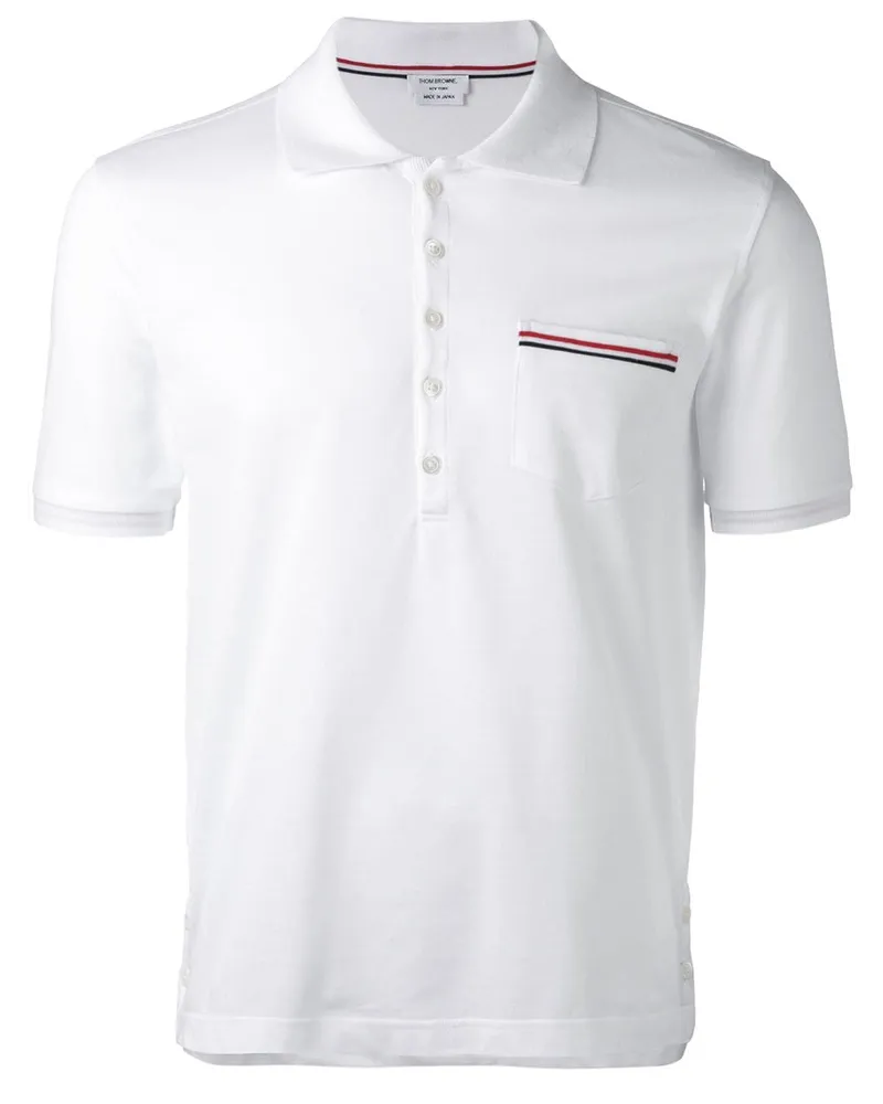 Thom Browne Poloshirt mit Brusttasche - Weiß Weiß