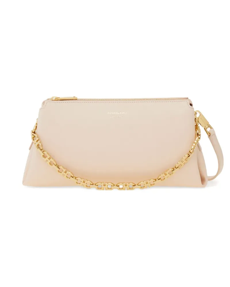 Ferragamo Mini-Tasche mit Logo-Prägung - Nude Nude