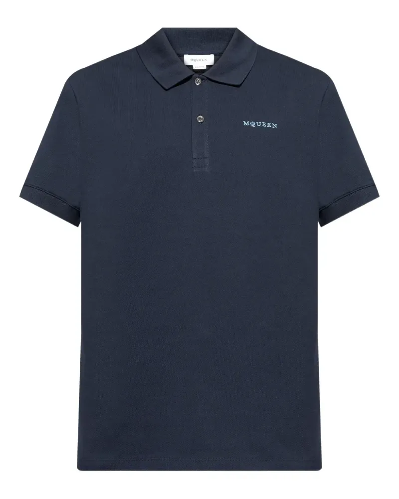 Alexander McQueen Poloshirt mit Logo-Stickerei - Blau Blau