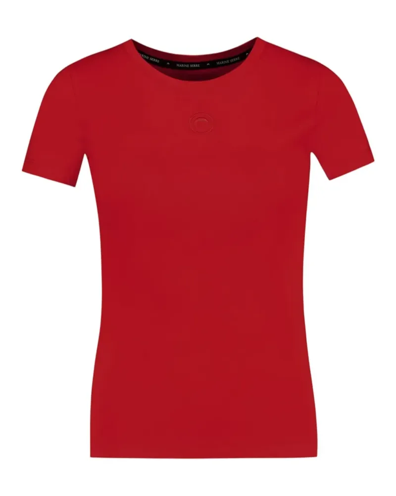 Marine Serre Geripptes Moon T-Shirt mit Logo - Rot Rot