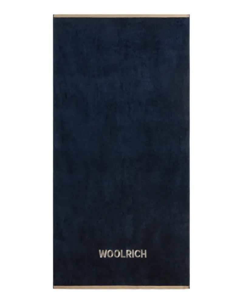 Woolrich logo-embroidered beach towel - Blau Blau