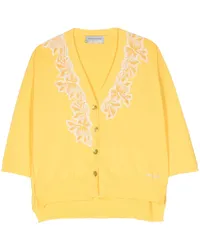 Ermanno Scervino Cardigan mit Blumenstickerei Gelb