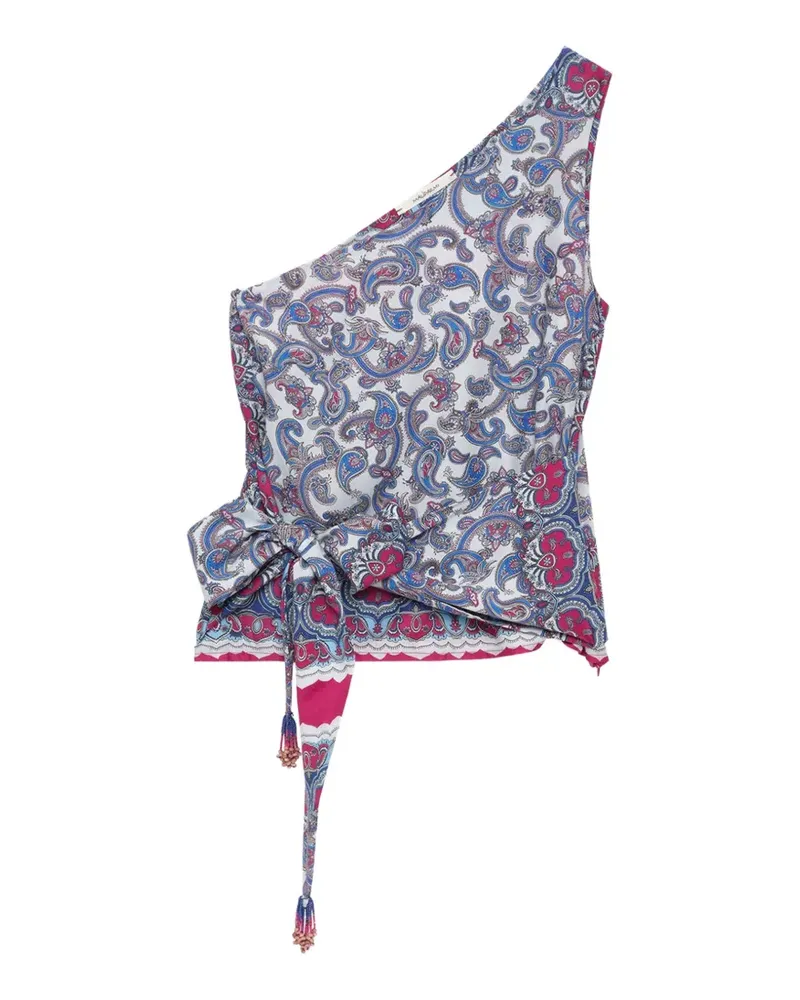 Maliparmi Sunset Paisley one-shoulder top - Blau Blau