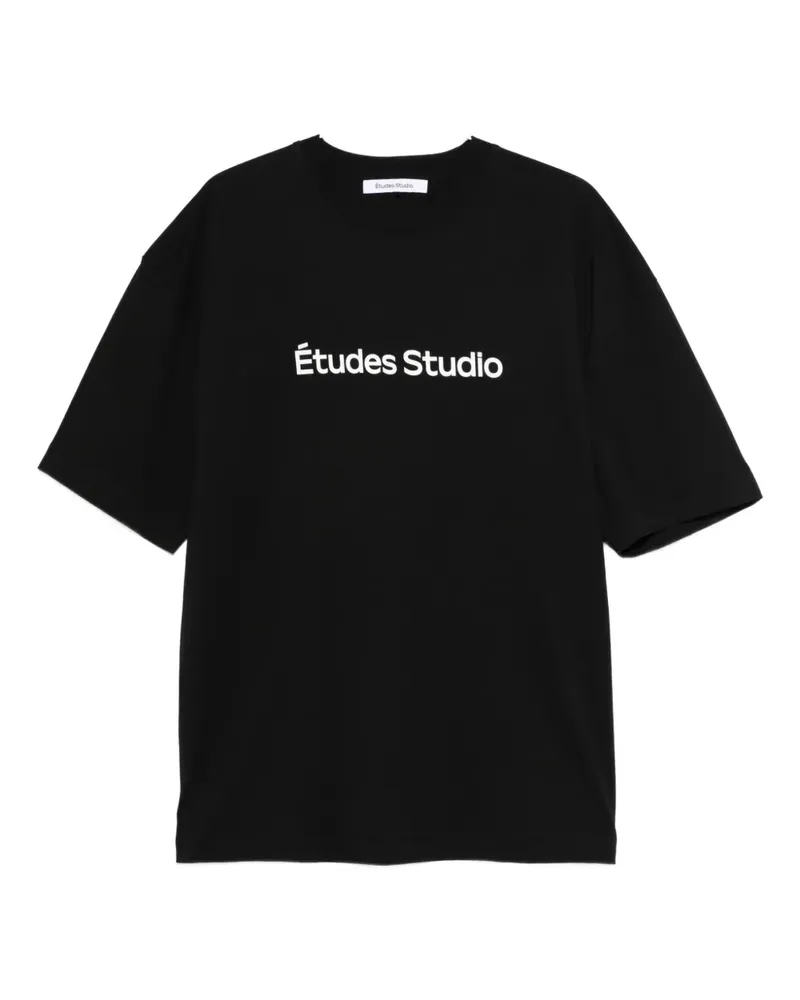 Études Studio T-Shirt mit Logo-Print - Schwarz Schwarz