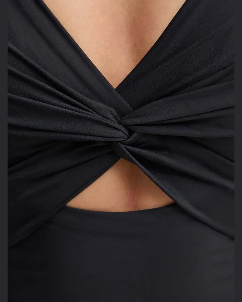 DKNY twist-embellished swimsuit - Schwarz Schwarz