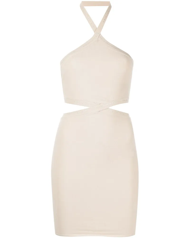 Alexander Wang Neckholder-Kleid mit Logo - Nude Nude