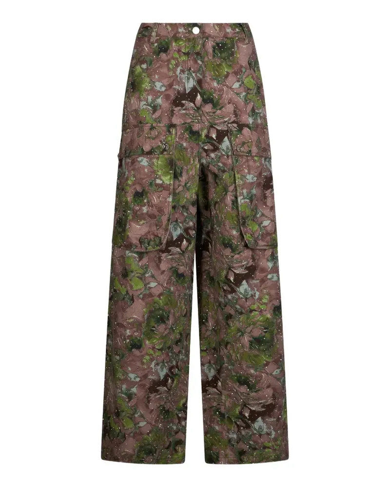 Liu Jo micro-stud print cargo pants - Braun Braun