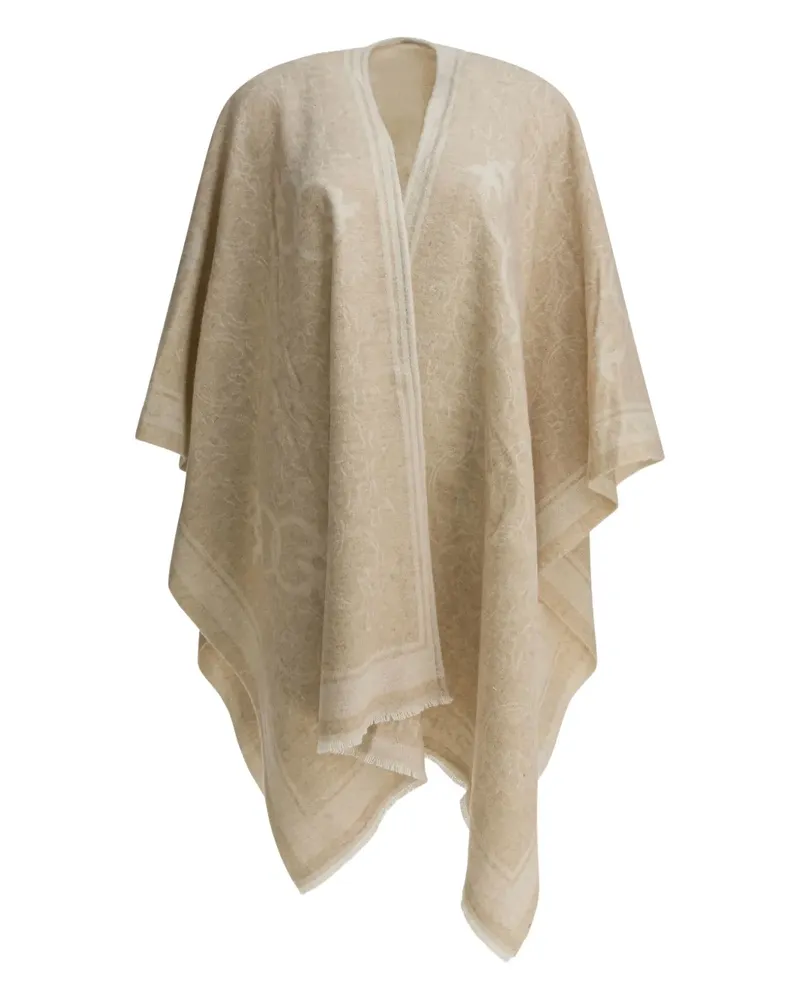 Pinko Love Birds Cape mit Fransen - Nude Nude