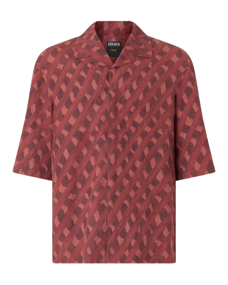 Ermenegildo Zegna print linen shirt - Rot Rot