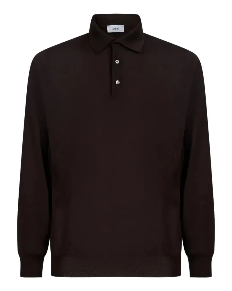 LARDINI Fein gestricktes Poloshirt - Braun Braun
