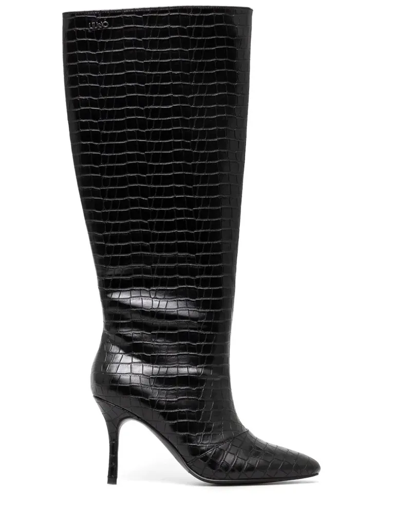 Liu Jo Stiefel mit Kroko-Effekt 95mm - Schwarz Schwarz