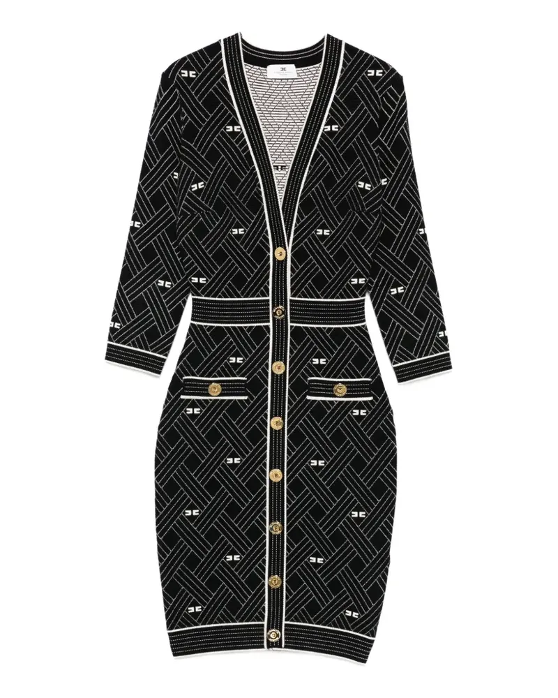 Elisabetta Franchi button patterned dress - Schwarz Schwarz