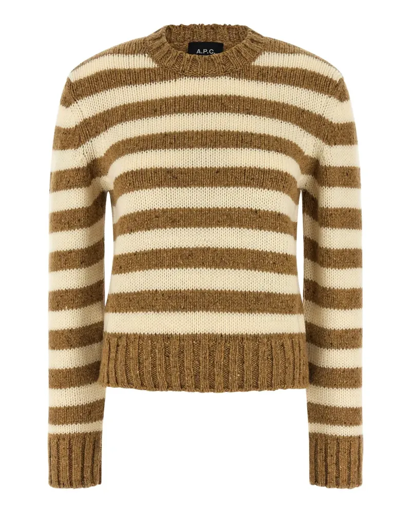 A.P.C. striped crew-neck knitted sweater - Braun Braun