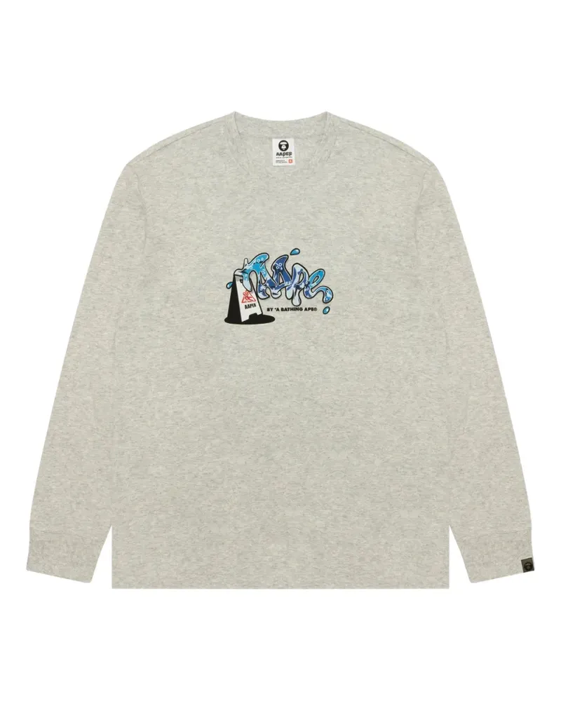 BAPE Aaper Langarmshirt - Grau Grau