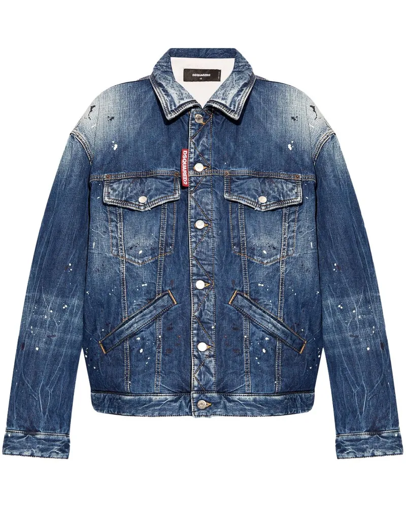 Dsquared2 Jeansjacke im Distressed-Look - Blau Blau