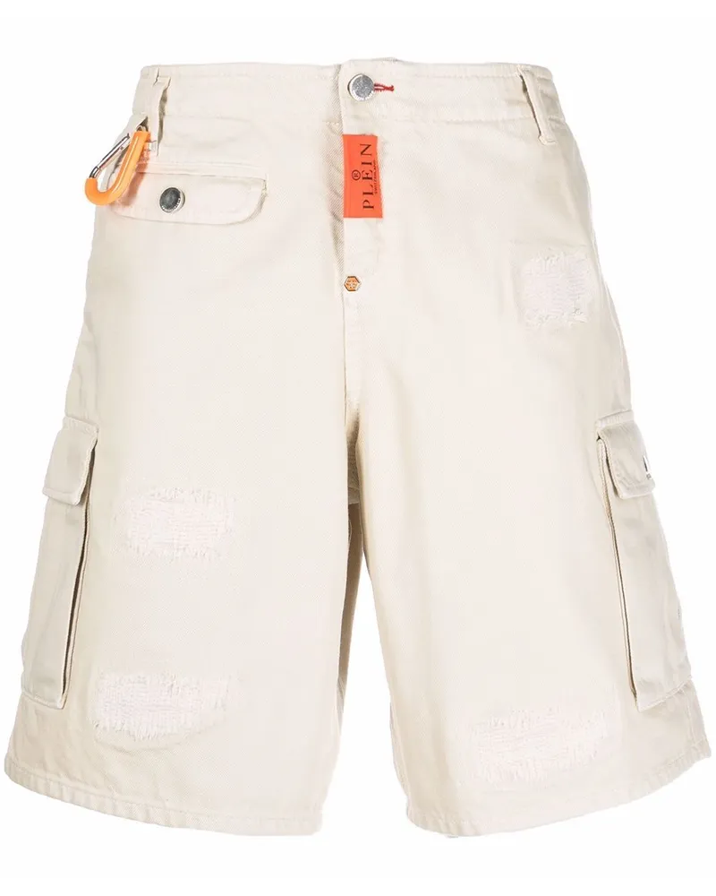 Philipp Plein Cargo-Shorts mit weitem Bein Nude