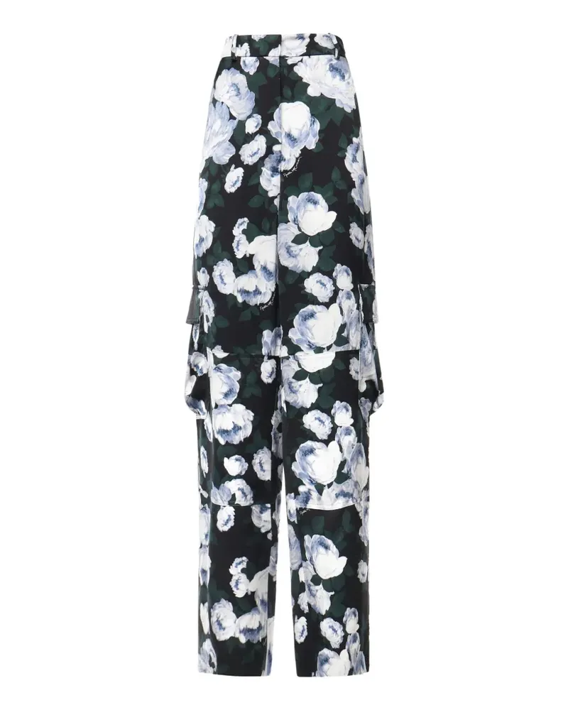 Stella McCartney floral-print cargo pants - Schwarz Schwarz