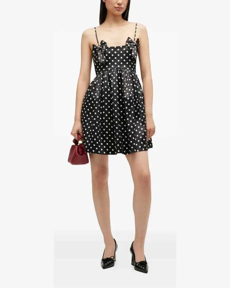 Ganni Gepunktetes Minikleid - Schwarz Schwarz