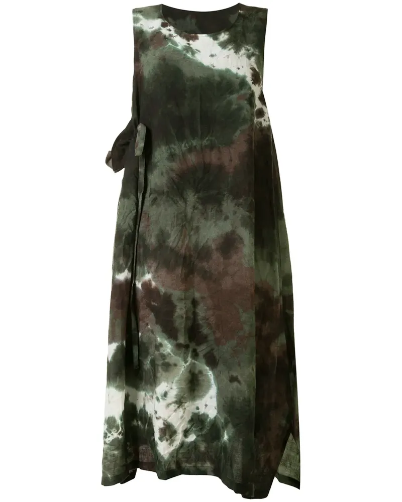 Yohji Yamamoto Kleid mit Batikmuster - Grün Grün