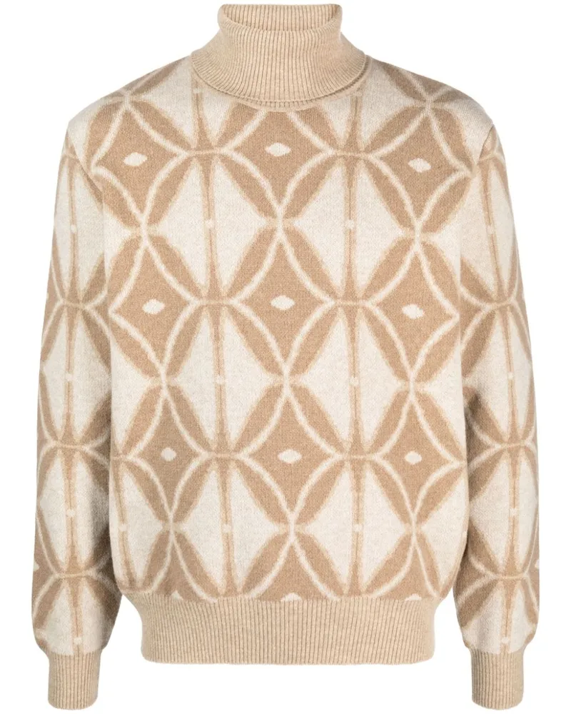 Etro Rollkragenpullover mit Intarsienmuster - Nude Nude