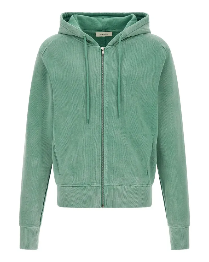 Entire Studios slim garment-dyed zip-up hoodie - Grün Grün