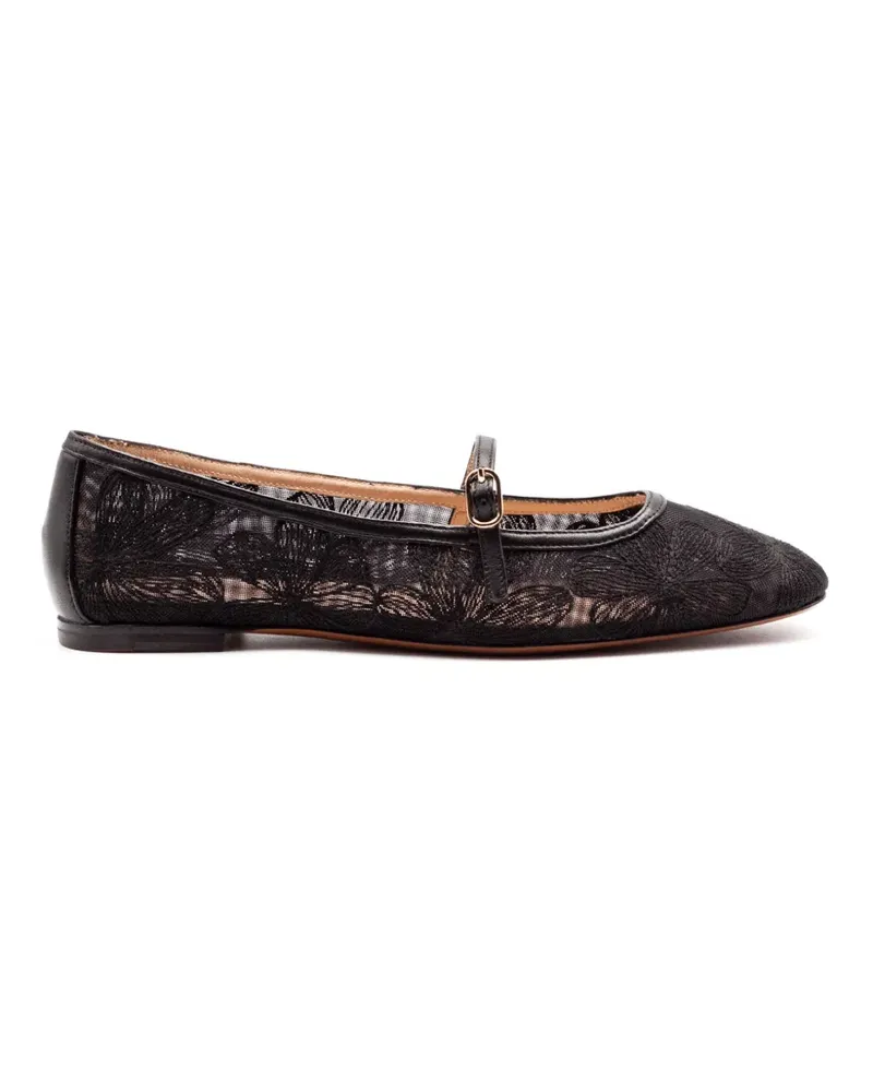 FESTA Milano floral strap ballet flats - Schwarz Schwarz