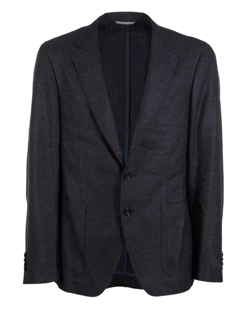 Canali herringbone blazer - Blau Blau