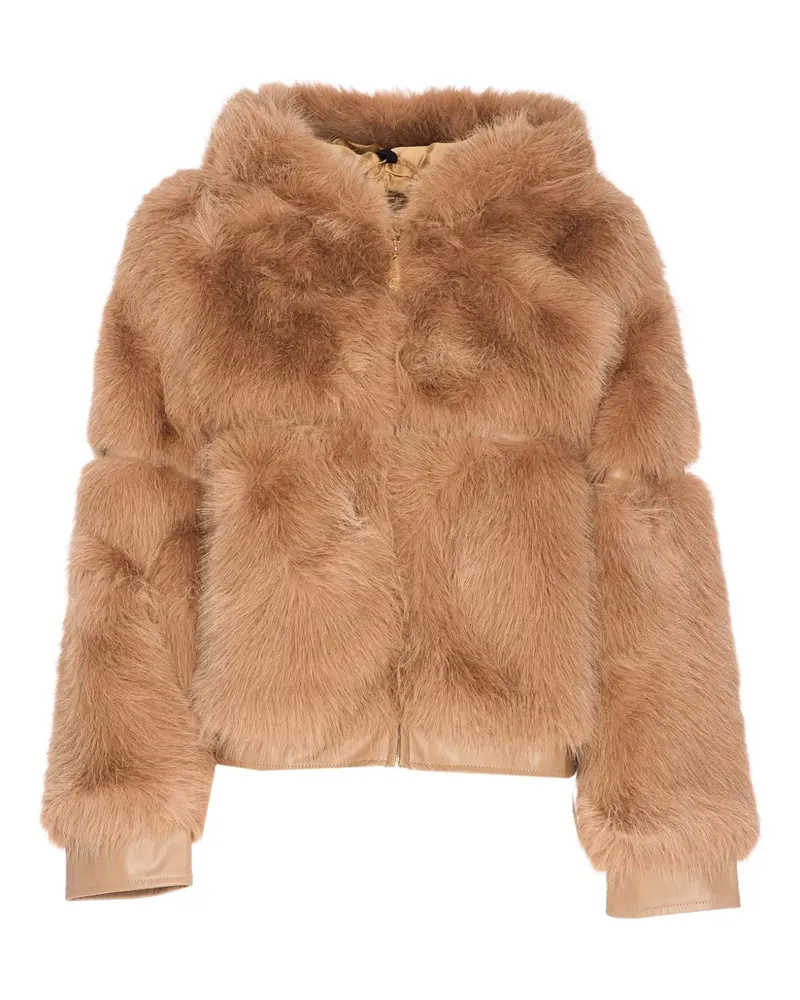 V°73 hooded faux-fur jacket - Braun Braun