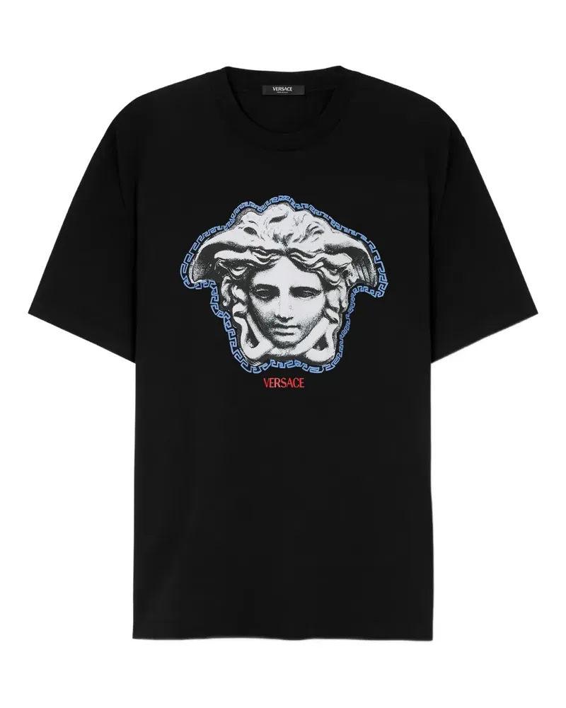 Versace T-Shirt mit Medusa-Print - Schwarz Schwarz
