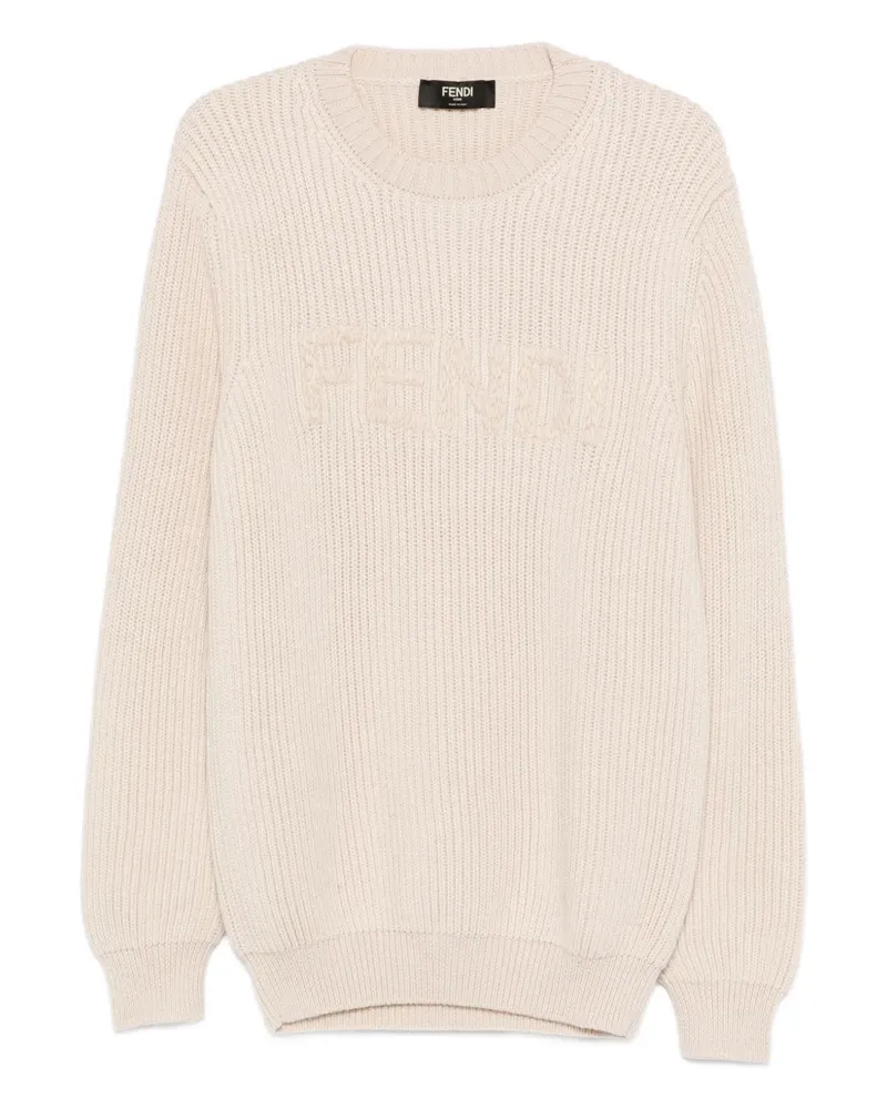 Fendi Pullover mit Logo-Stickerei - Nude Nude