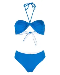 FISICO-Cristina Ferrari Bandeau-Bikini mit Raffung Blau