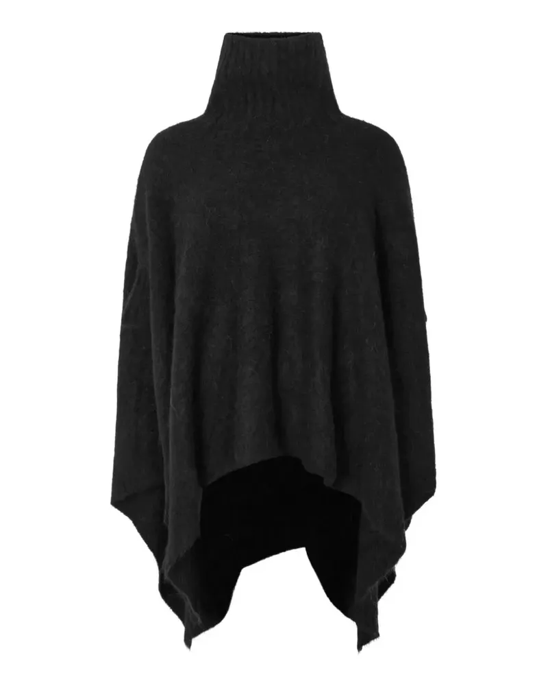 Rabens Saloner Dede roll-neck knitted poncho - Schwarz Schwarz