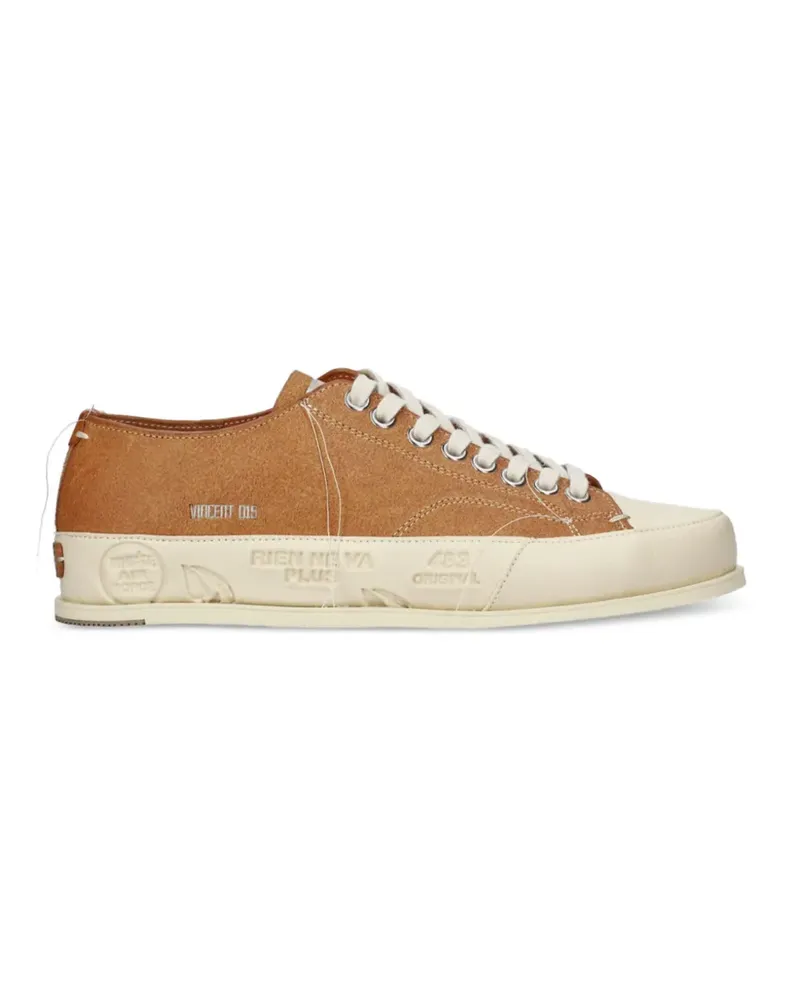 Premiata contrast-stitched loose-thread sneakers - Braun Braun