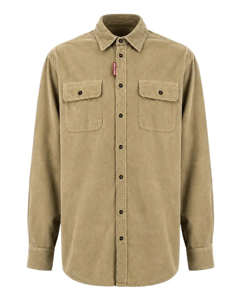 Dsquared2 corduroy chest-pocket shirt - Nude Nude