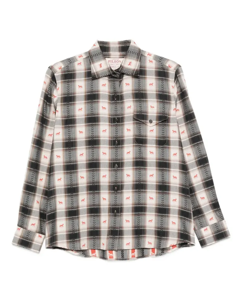 Filson check-print horse-motif shirt - Weiß Weiß