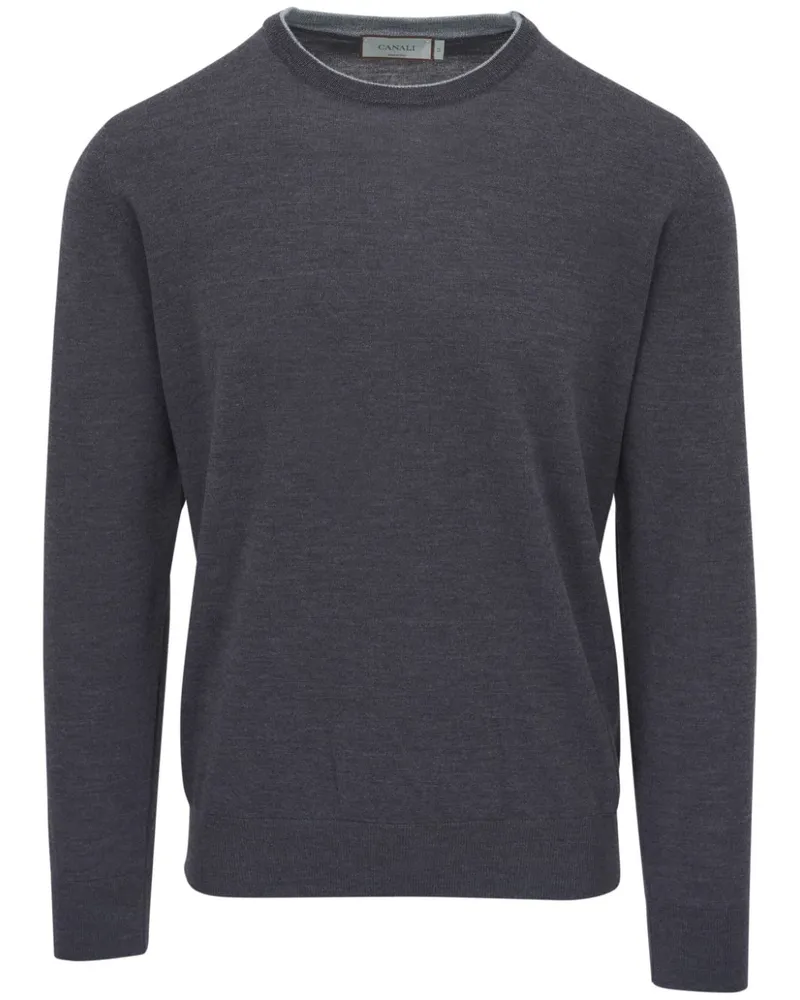 Canali Pullover mit rundem Ausschnitt Grau