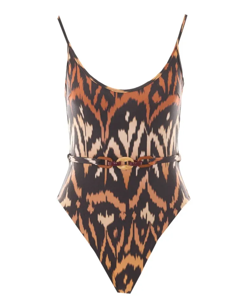 Zimmermann Aster zebra-print swimsuit - Schwarz Schwarz