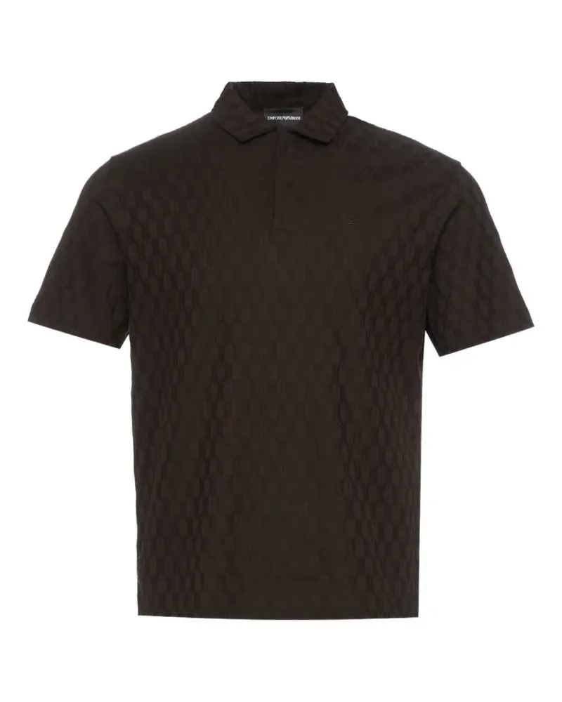 Emporio Armani textured polo shirt - Braun Braun
