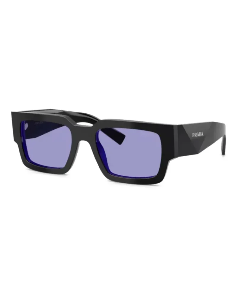 Prada Sonnenbrille mit eckigem Gestell - Schwarz Schwarz