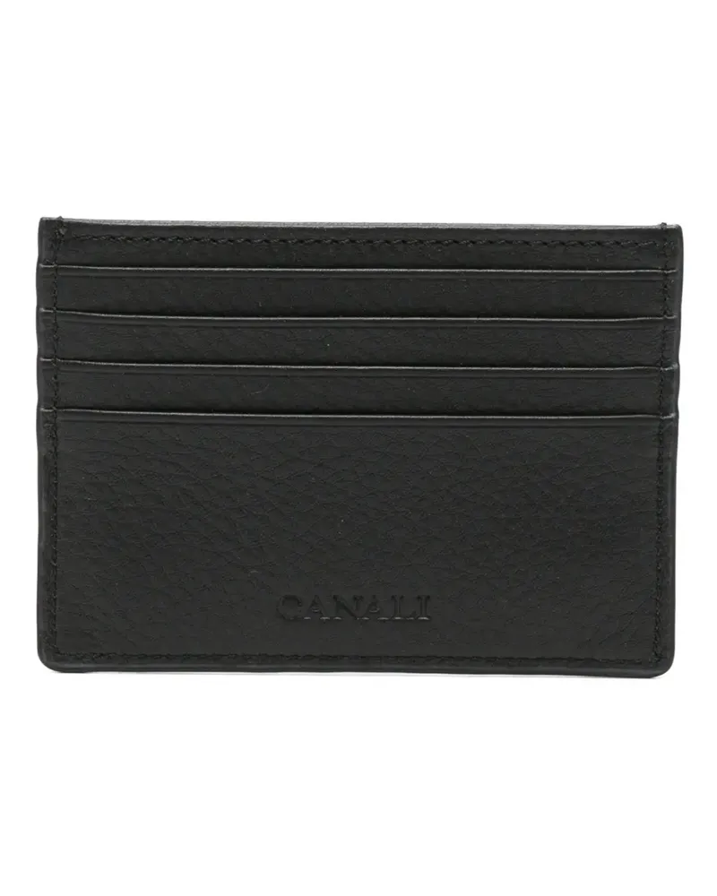 Canali logo leather cardholder - Schwarz Schwarz