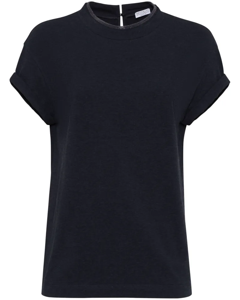 Brunello Cucinelli T-Shirt mit Knöpfen - Grau Grau