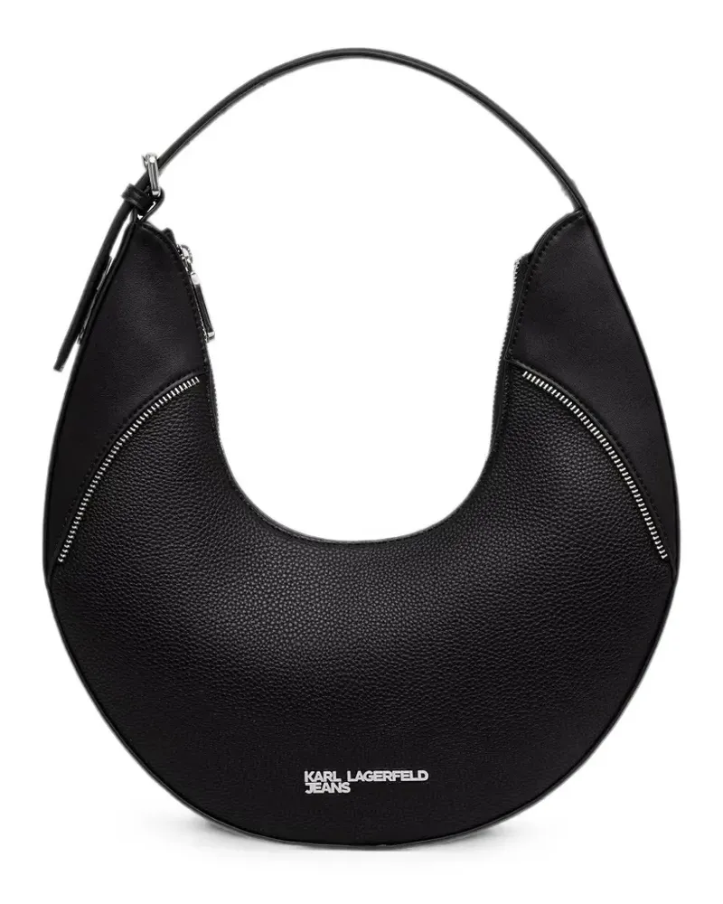 Karl Lagerfeld pebbled-texture curved tote bag - Schwarz Schwarz